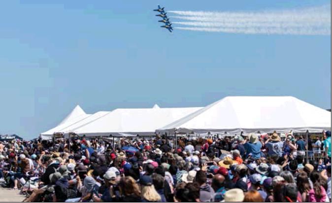 Above: The Navy’s Premier Demonstration Team, the Blue Angels, was the headline act at the 2019 Wings Over South Texas Air Show, April 13-14. The event also featured the A-10 Thunderbolt II demo team, Rob Holland and a U.S. Coast Guard demonstration amo